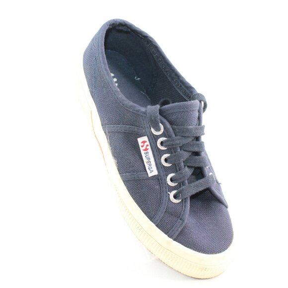 Superga Shoes - Anthropologie SUPERGA Women's Sz 5 Navy Blue Canvas Sneakers Shoes Lace Up